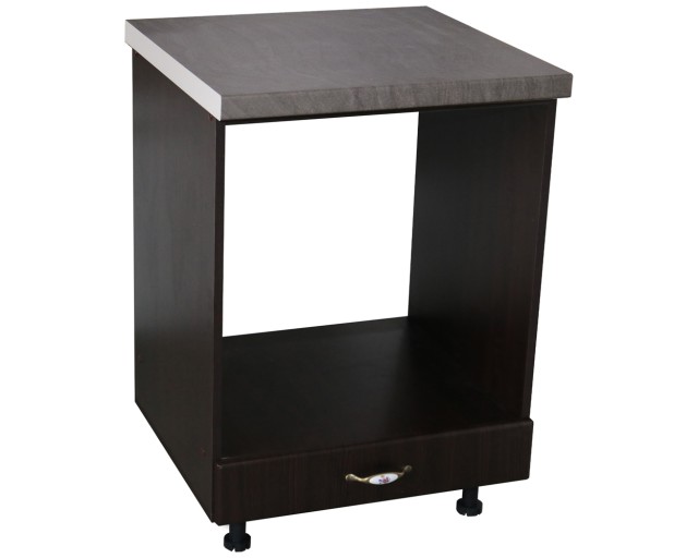 Corp pentru cuptor incorporabil cu sertar Zebra, Wenge/MDF Wenge, cu blat beton, 60 x 85 x 60 cm